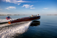 Speeding Wood Boat D1843-272